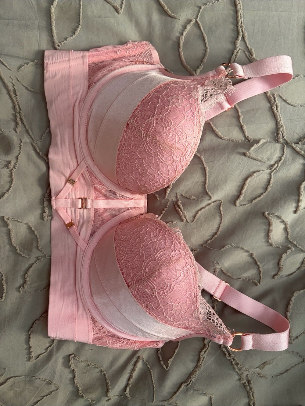 Honey Birdette Blush Pink Lace Push-Up Bra